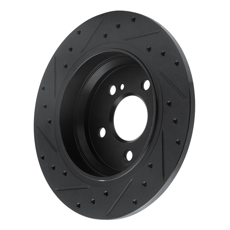 Mercedes-Benz S550 Brake Rotor (1) - Rear Right - R1 Concepts - Drilled & Slotted - Black - `07-`13